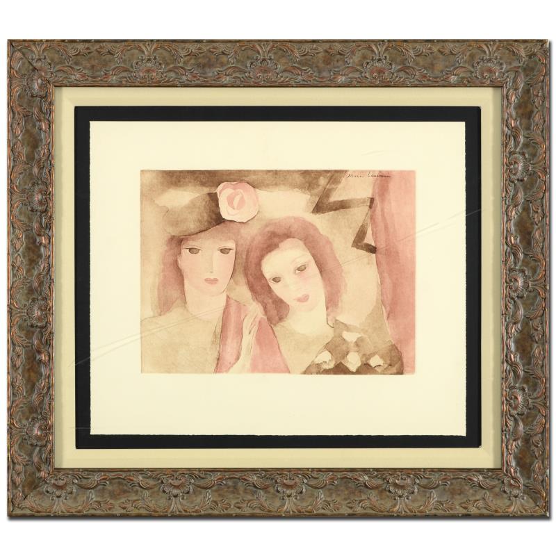 Laurent Marcel Salinas (1913-2010) "Two Women": The information provided shows this piece had a retail price of $1,500. "Two Women" is a framed lithograph on paper by Marie Laurencin (1883â€"1956), bearing the plate signature of the artist. Meas