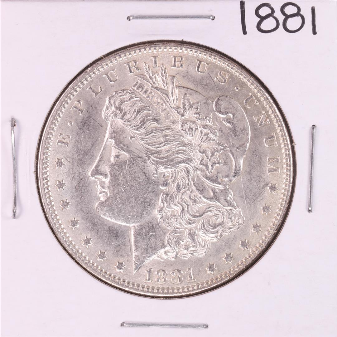 1881 $1 Morgan Silver Dollar Coin: One 1881 $1 Morgan Silver Dollar Coin.