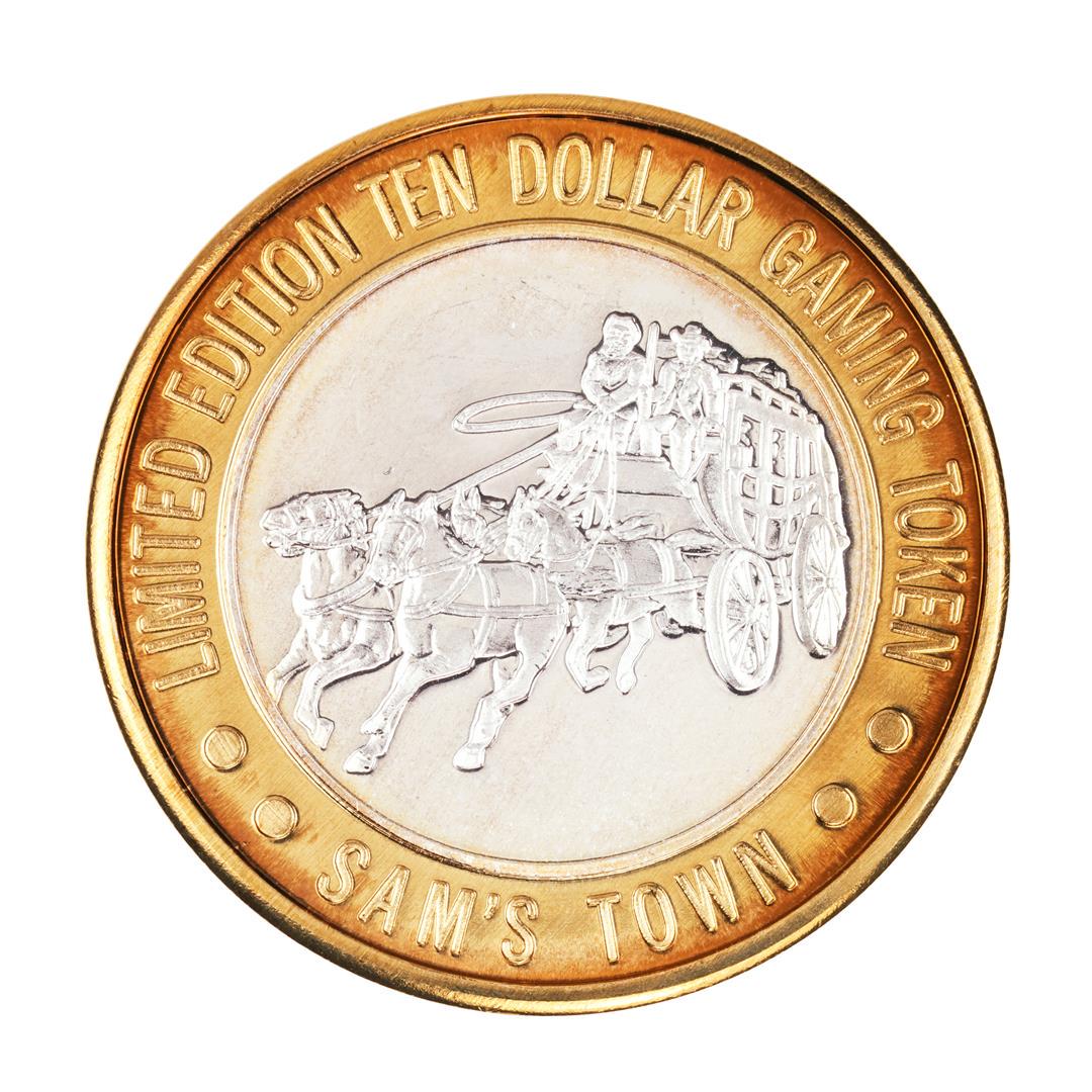 .999 Silver Sam Boyd's Sam's Town Las Vegas $10 Casino: One .999 Silver Sam Boyd's Sam's Town Las Vegas $10 Casino Gaming Token Limited Edition.