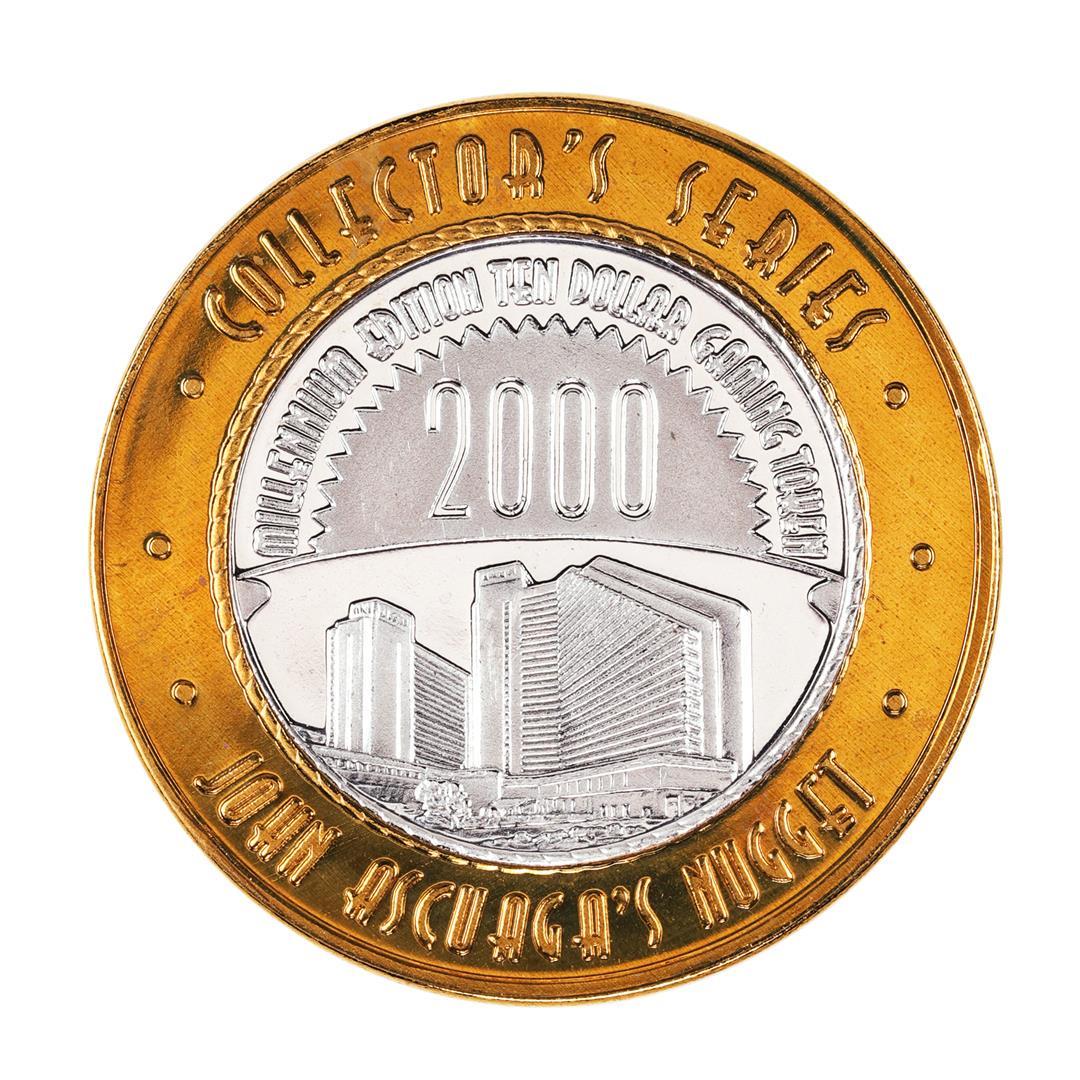 .999 Silver John Ascuagas Nugget Sparks, NV $10 Casino: One .999 Silver John Ascuagas Nugget Sparks, NV $10 Casino Gaming Token Limited Edition.