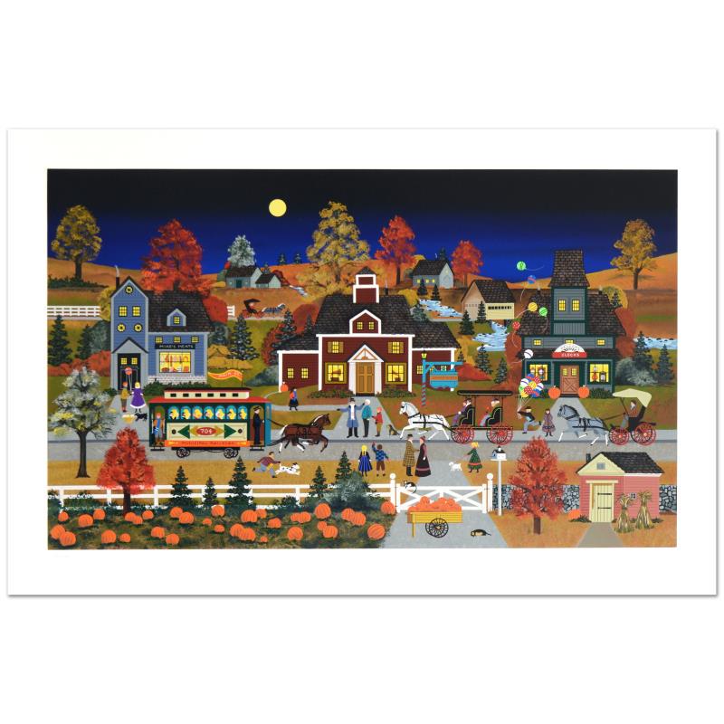 Jane Wooster Scott "Autumn Reflection" Limited Edition: "Autumn Reflection" is a limited edition serigraph on paper, numbered and hand signed by Jane Wooster Scott. Includes letter of authenticity. Measures approx. 43" x 28.5" (with border), 38" x 22.5" (i