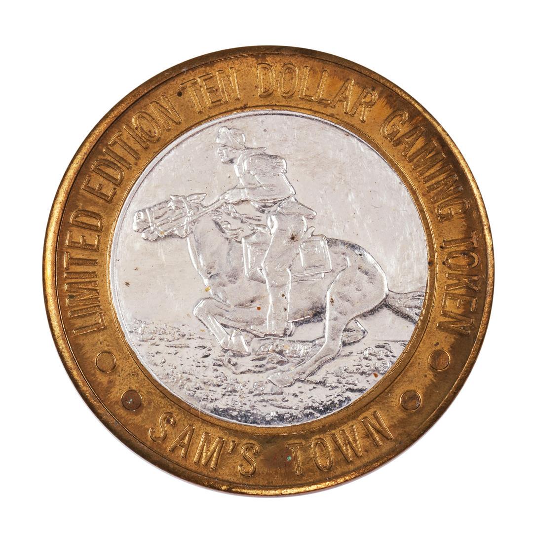 .999 Silver Sam's Town Las Vegas Nevada $10 Casino: One .999 Silver Sam's Town Las Vegas Nevada $10 Casino Limited Edition Gaming Token.