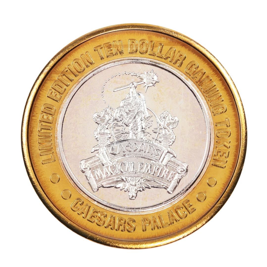 .999 Silver Caesars Palace Las Vegas, Nevada $10 Casino: One .999 Silver Caesars Palace Las Vegas, Nevada $10 Casino Limited Edition Gaming Token.