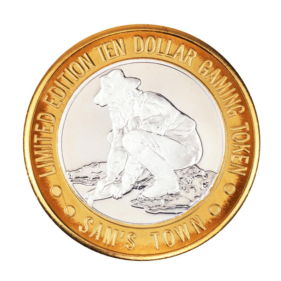 .999 Silver Sam Boyd's Sam's Town Las Vegas $10 Casino: One .999 Silver Sam Boyd's Sam's Town Las Vegas $10 Casino Gaming Token Limited Edition.