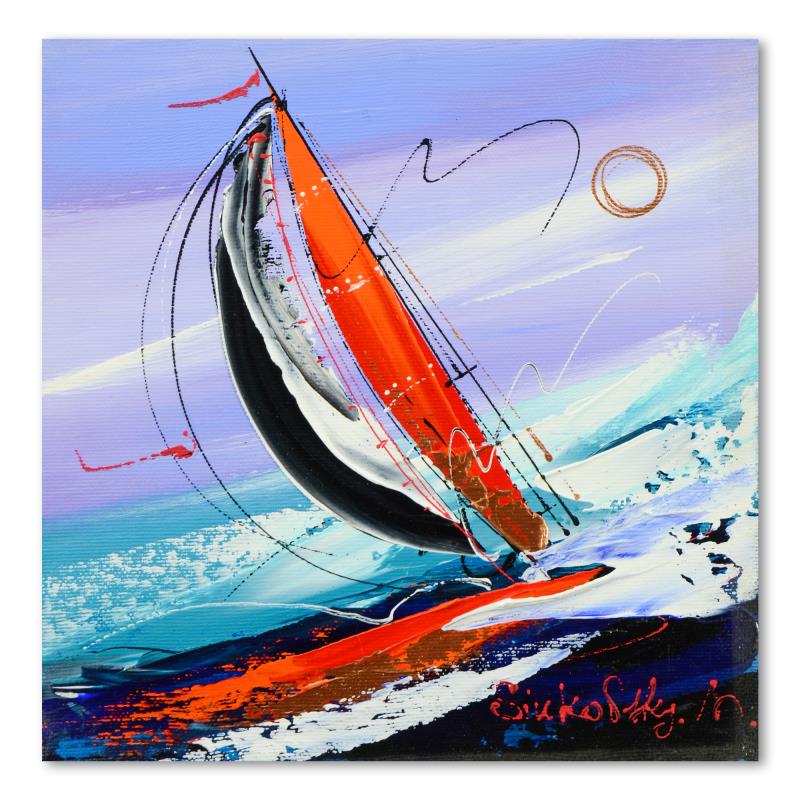 Natalia Sinkovsky Original Acrylic on Canvas: This is an original acrylic painting on stretched canvas by Natalia Sinkovsky, hand signed by the artist. Includes Letter of Authenticity. Measures approx. 9" x 9" (image).