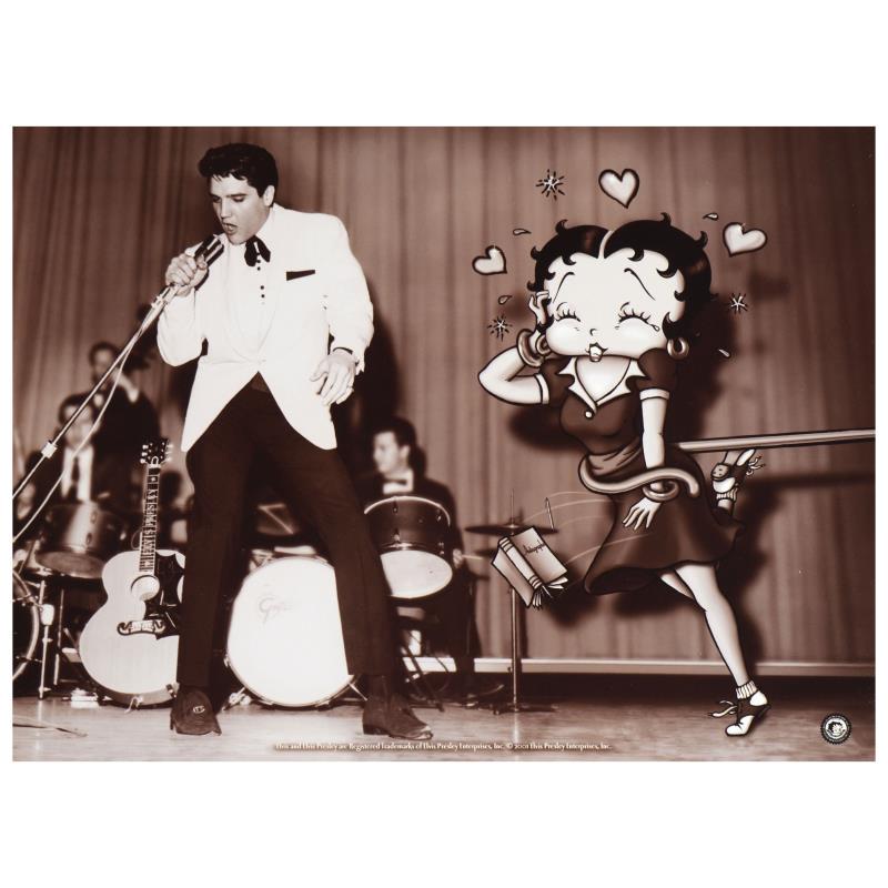King Features Syndicate Inc. "Starstruck Betty (with: "Starstruck Betty (with Elvis)" is a limited edition lithograph on paper from King Features Syndicate, Inc, numbered and bearing King Features' official seal. Includes Certificate of Authenticity! Mea