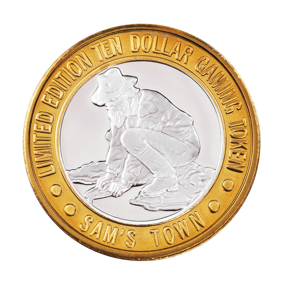 .999 Silver Sam's Town Las Vegas, Nevada $10 Limited: One .999 Silver Sam's Town Las Vegas, Nevada $10 Limited Edition Casino Gaming Token.