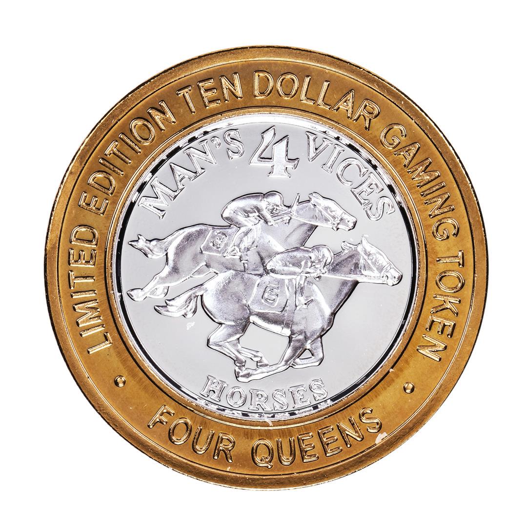 .999 Silver Four Queens Casino Hotel Las Vegas $10: One .999 Silver Four Queens Casino Hotel Las Vegas $10 Limited Edition Gaming Token.