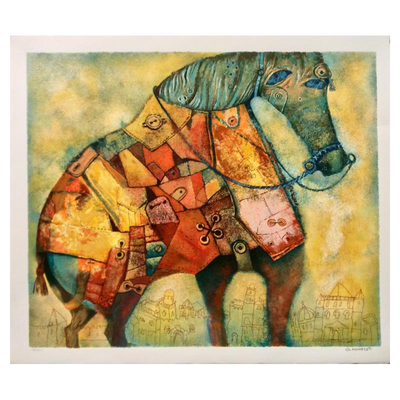 Gregory Kohelet "Horse" Limited Edition Serigraph: "Horse", is a limited edition Serigraph on Paper by Gregory Kohelet. Numbered and hand signed, this piece is accompanied by a letter of authenticity. Measures approximately 24" x 29" (image).