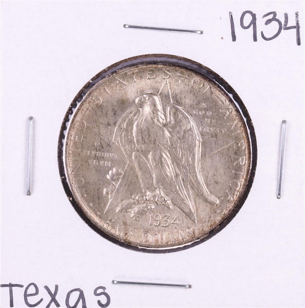1934 Texas Independence Centennial Commemorative Half: One 1934 Texas Independence Centennial Commemorative Half Dollar Coin.