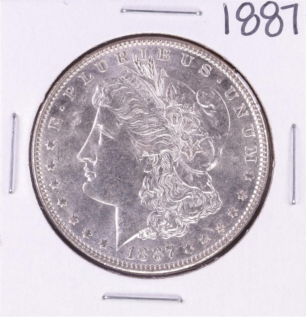 1887 $1 Morgan Silver Dollar Coin: One 1887 $1 Morgan Silver Dollar Coin.