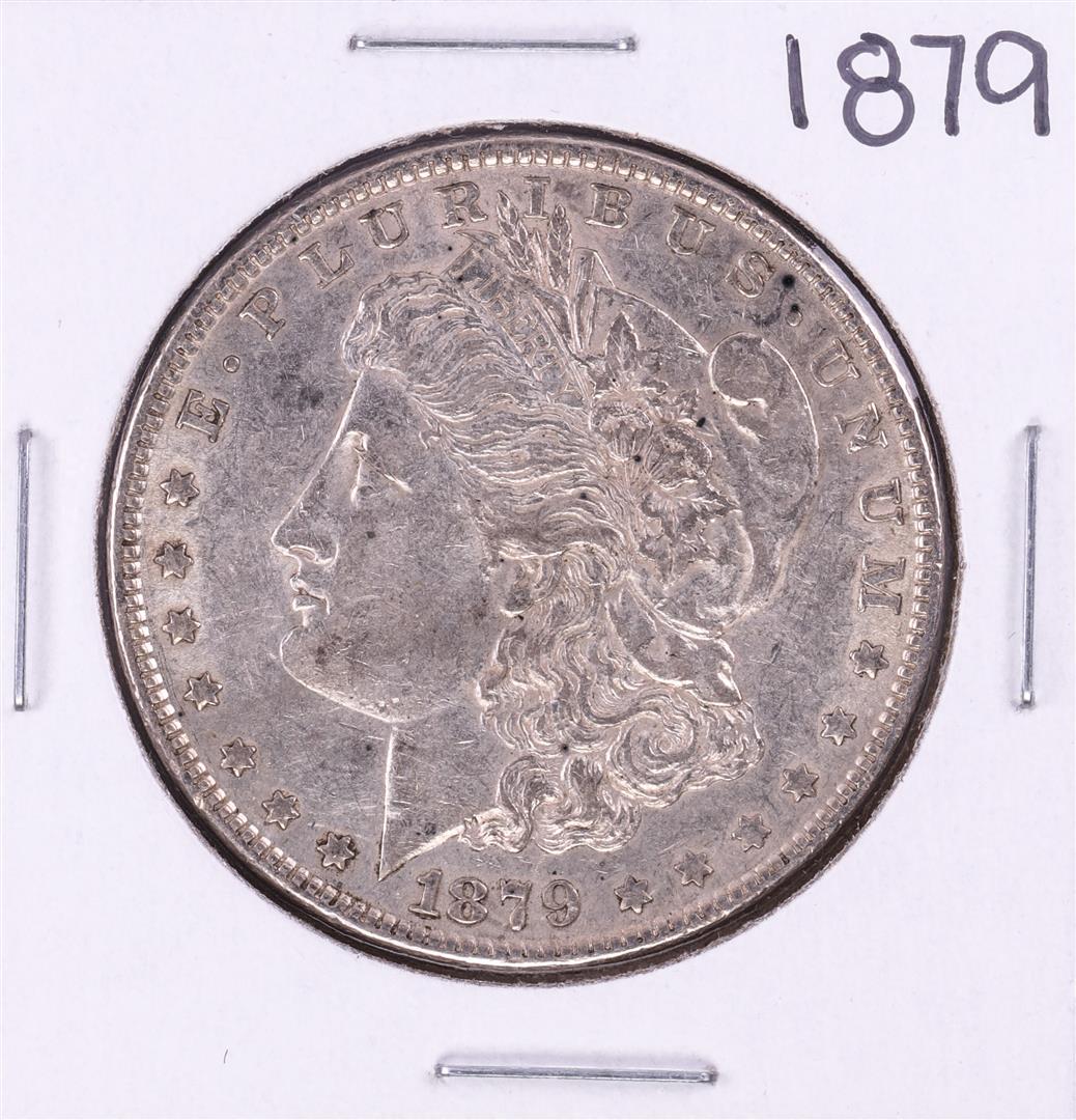1879 $1 Morgan Silver Dollar Coin: One 1879 $1 Morgan Silver Dollar Coin.
