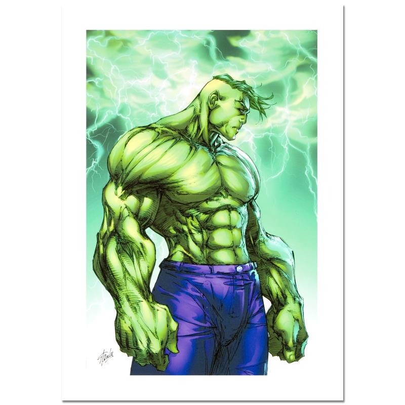 Stan Lee - Marvel Comics "Hulk #7" Limited Edition: A piece of comic book history, this limited edition print, drawn by Michael Turner (1971-2008), depicts the popular hero The Hulk. Michael Turner started his career at Top Cow Productions, where he co