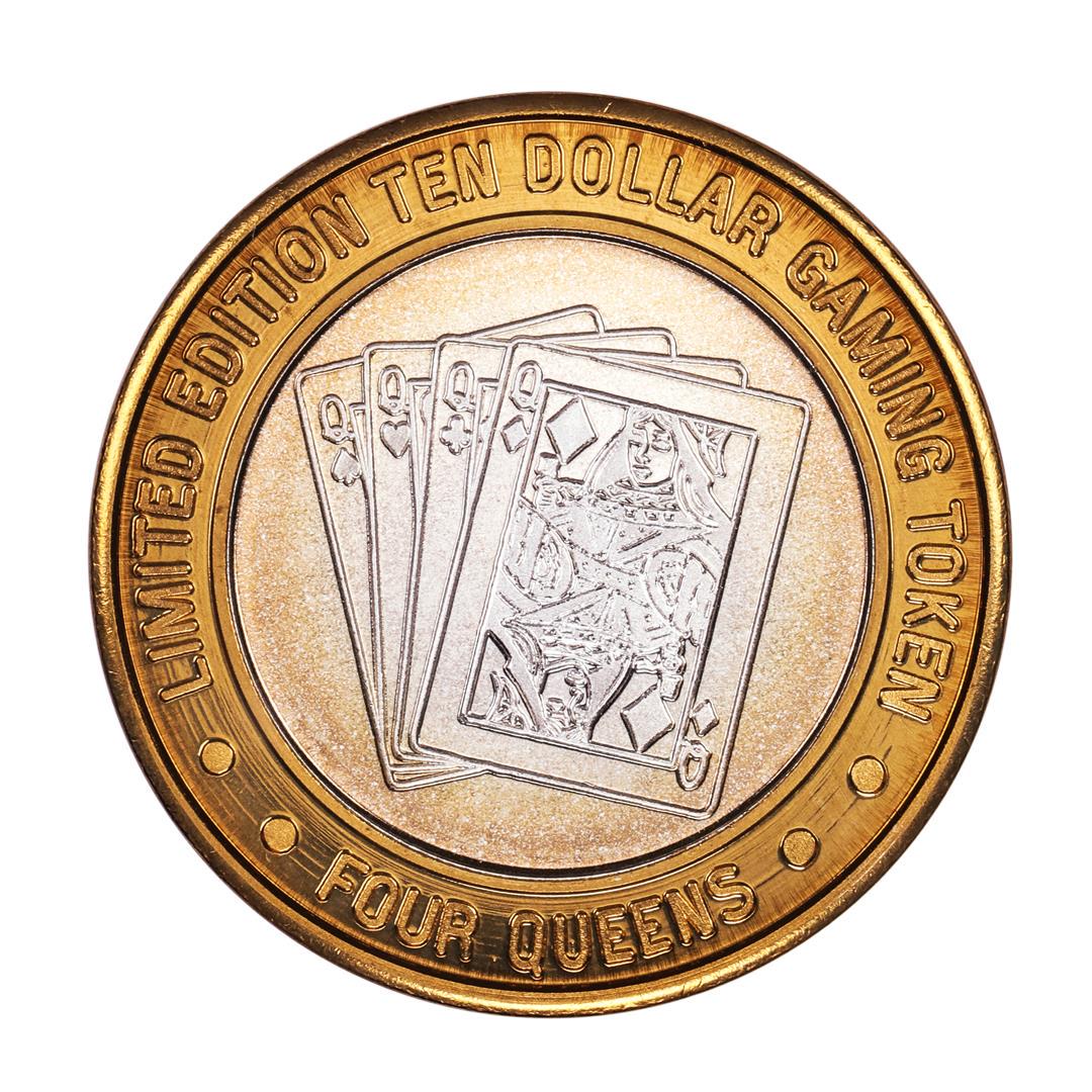 .999 Silver Four Queens Hotel & Casino Nevada $10: One .999 Silver Four Queens Hotel & Casino Nevada $10 Limited Edition Gaming Token.