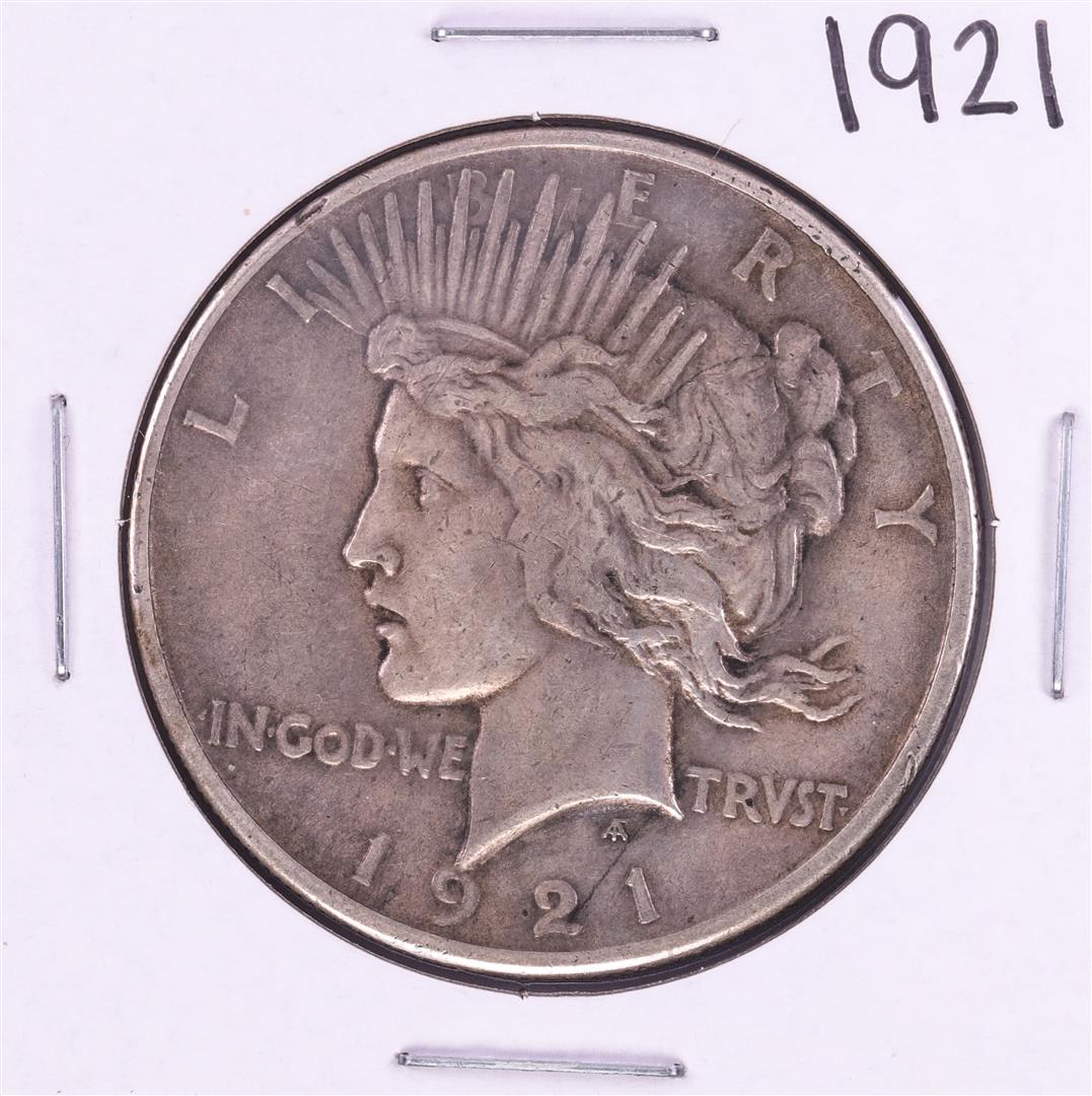 1921 $1 Peace Silver Dollar Coin: One 1921 $1 Peace Silver Dollar Coin.