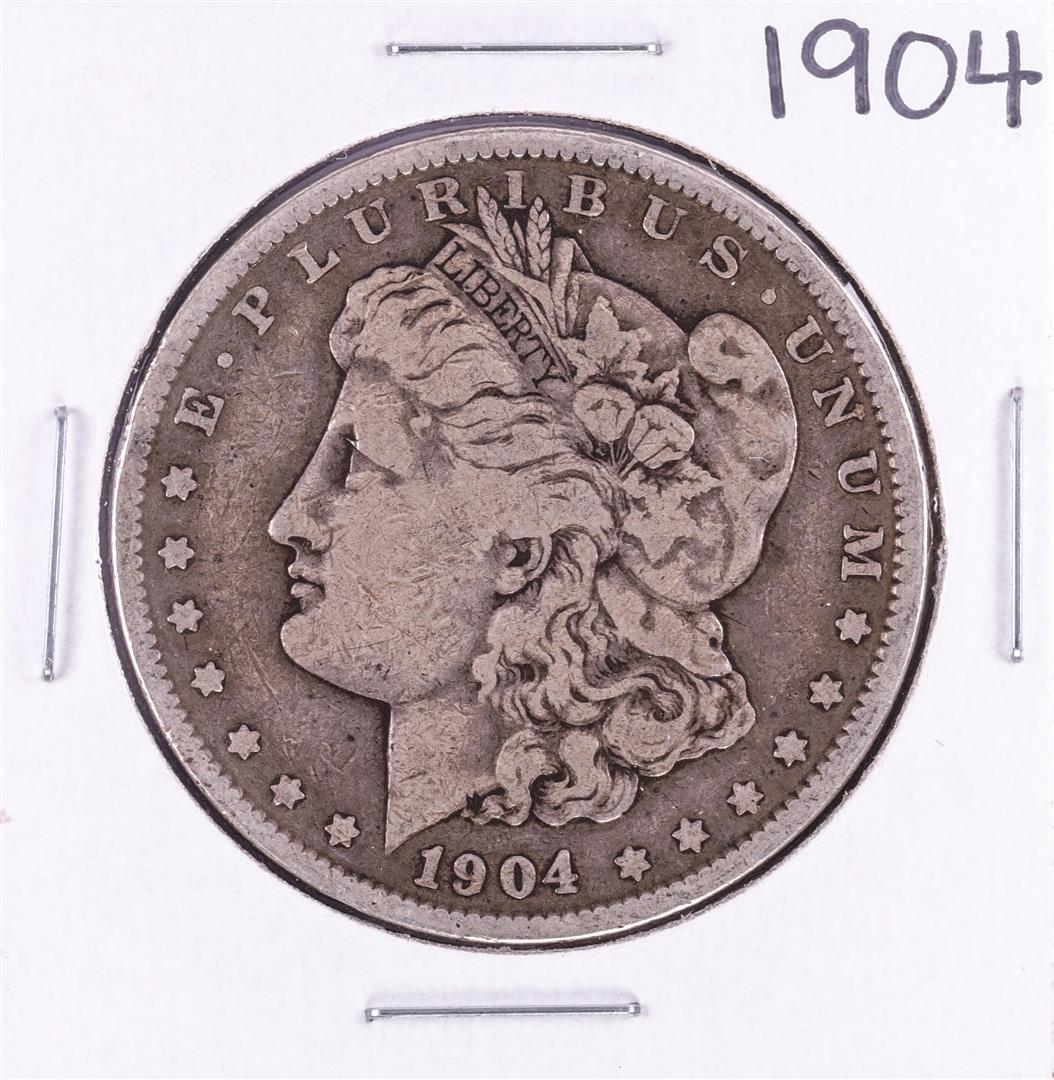 1904 $1 Morgan Silver Dollar Coin: One 1904 $1 Morgan Silver Dollar Coin.
