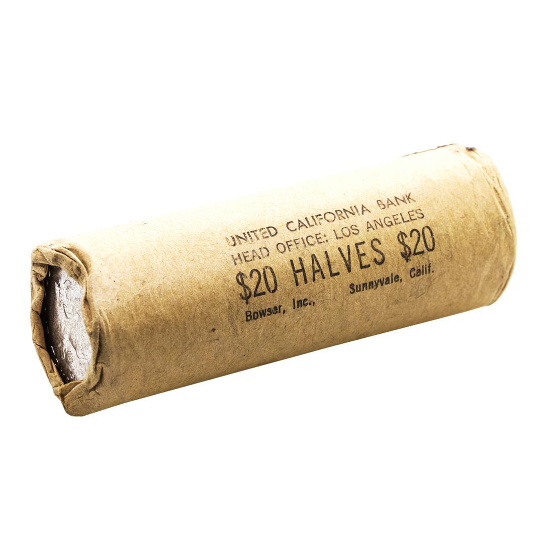 Original Shotgun Roll of (40) Brilliant Uncirculated: One Original Shotgun Roll of (40) Brilliant Uncirculated 1963-D Franklin Half Dollar Coins.
