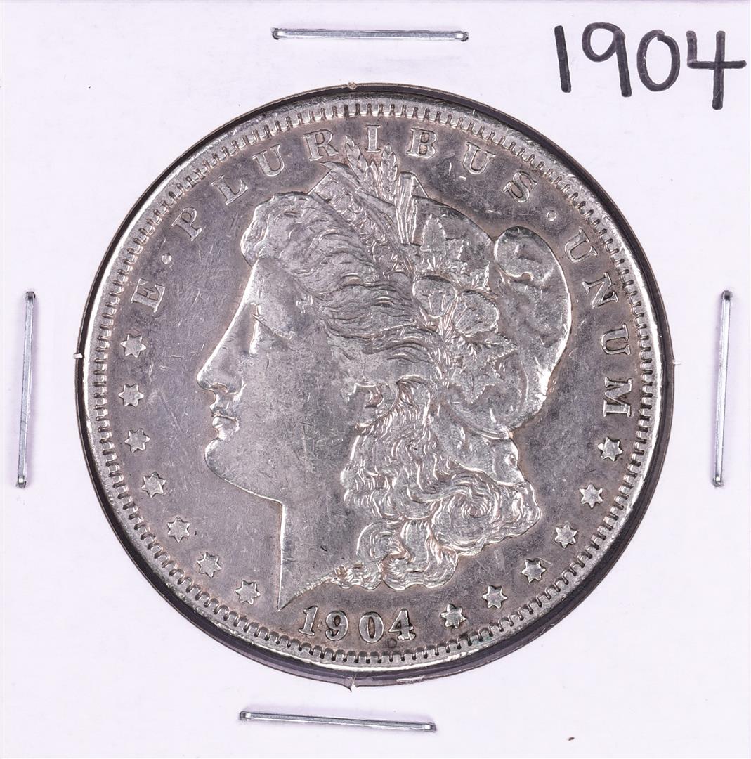 1904 $1 Morgan Silver Dollar Coin: One 1904 $1 Morgan Silver Dollar Coin.