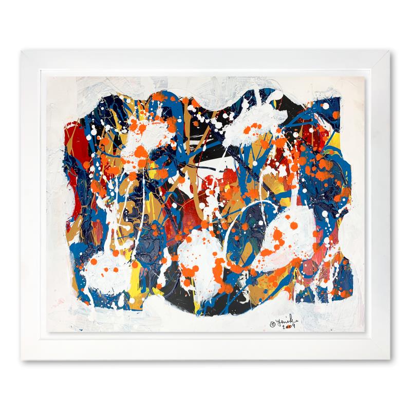 Jenik Cook, Framed Original Acrylic Painting: This is an original acrylic painting on paper by Jenik Cook. Hand signed by the artist, it includes Letter of Authenticity. This piece comes from the artist's personal collection. Measures approximate