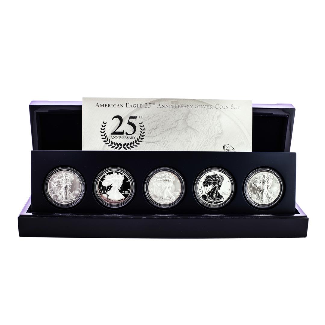 2011 American Silver Eagle 25th Anniversary Coin Set w/: One 2011 American Silver Eagle 25th Anniversary Coin Set w/ Box & COA.