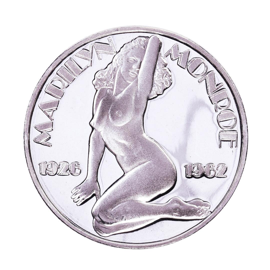1926-1962 Marilyn Monroe Proof 1oz .999 Fine Silver: One 1926-1962 Marilyn Monroe Proof 1oz .999 Fine Silver Round.