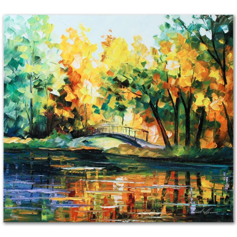 Afremov (1955-2019) "To Walk Alone" Limited Edition: Leonid Afremov's (1955-2019) masterful use of color and texture make his paintings unique collectibles that are sure to brighten any wall. "To Walk Alone" is a limited edition giclee on canvas. The pi