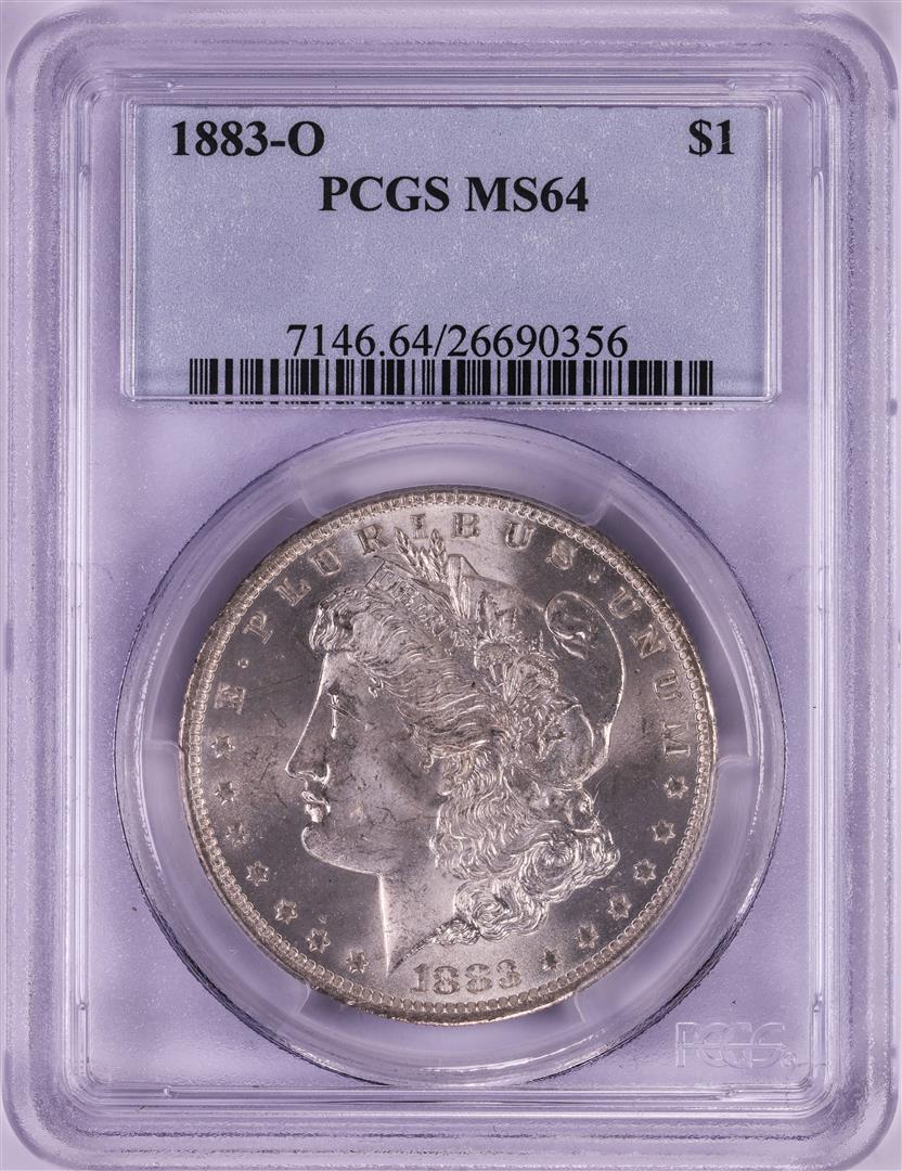 1883-O $1 Morgan Silver Dollar Coin PCGS MS64: One 1883-O $1 Morgan Silver Dollar Coin PCGS MS64. PCGS Graded.