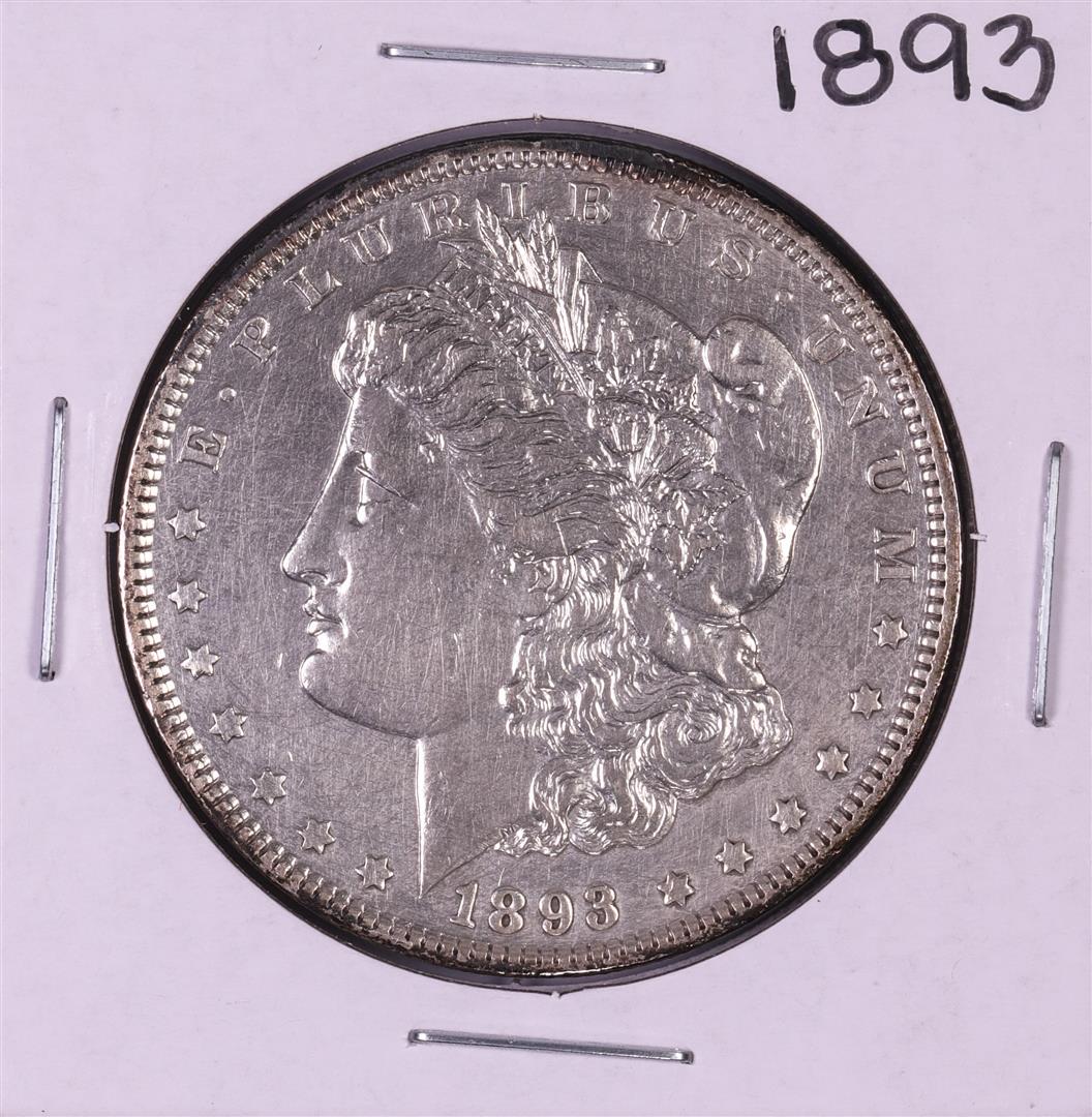 1893 $1 Morgan Silver Dollar Coin: One 1893 $1 Morgan Silver Dollar Coin.