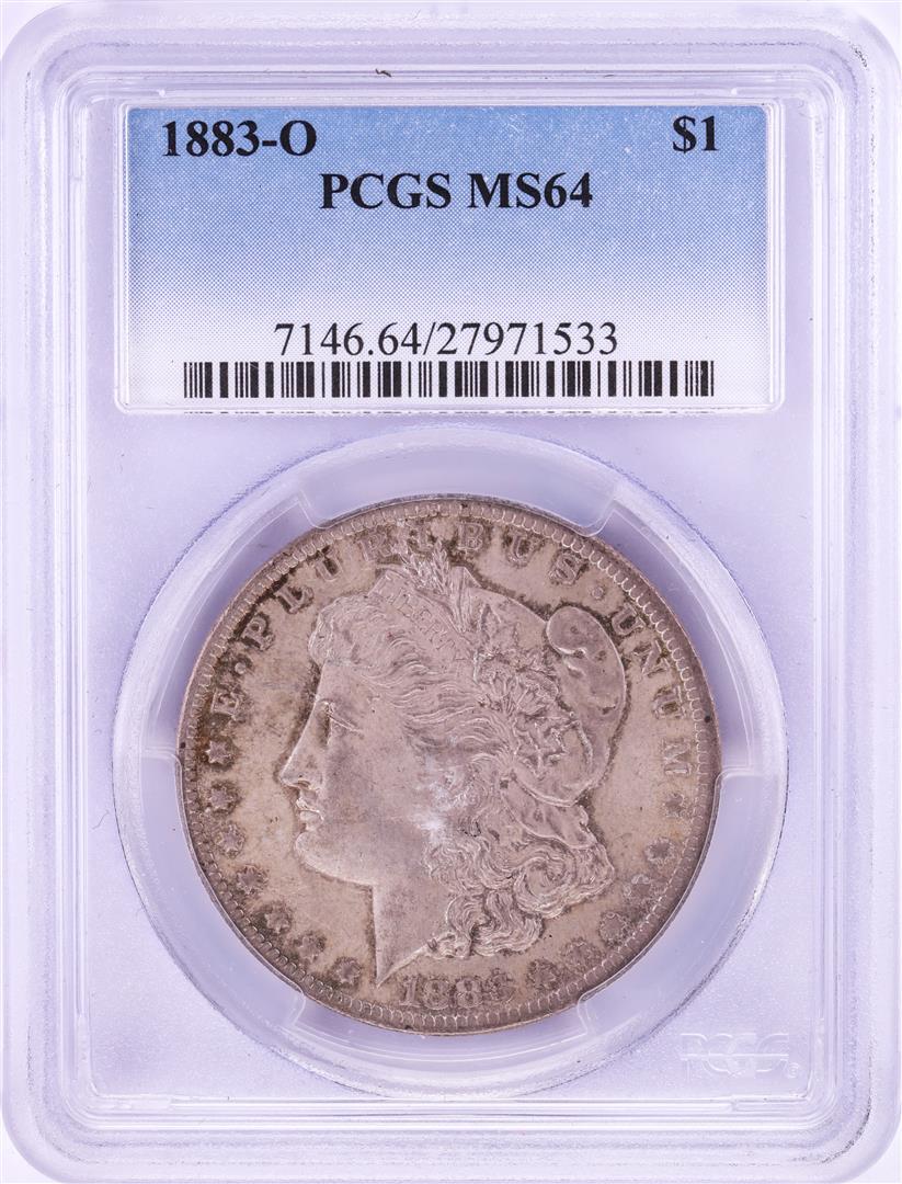 1883-O $1 Morgan Silver Dollar Coin PCGS MS64: One 1883-O $1 Morgan Silver Dollar Coin PCGS MS64.