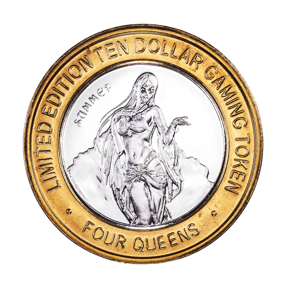 .999 Silver Four Queens Hotel & Casino Nevada $10: One .999 Silver Four Queens Hotel & Casino Nevada $10 Limited Edition Gaming Token.