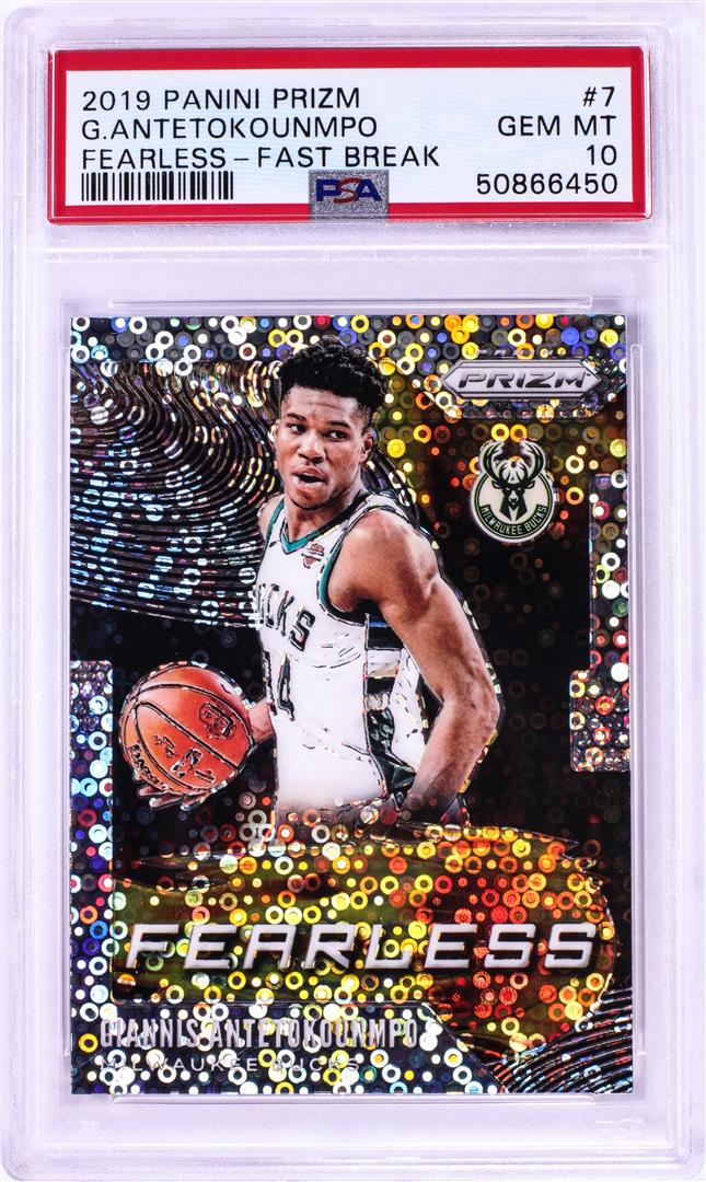 2019 Panini Prizm Fearless Fast Break Giannis: One 2019 Panini Prizm Fearless Fast Break Giannis Antetokounmpo NBA Card #7 PSA Gem Mint 10. PSA Certified.