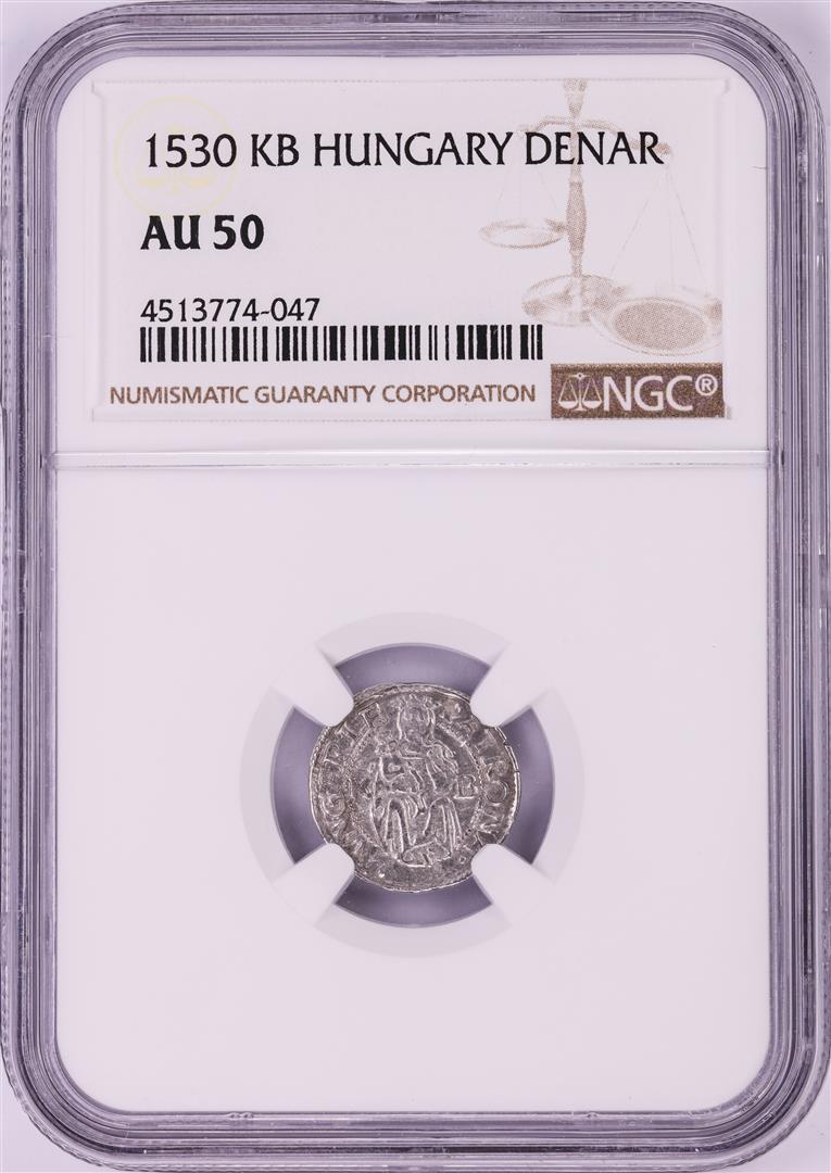 1530 KB Hungary Denar 'Madonna and Child' Coin NGC AU50: One 1530 KB Hungary Denar 'Madonna and Child' Coin NGC AU50. NGC Certified.