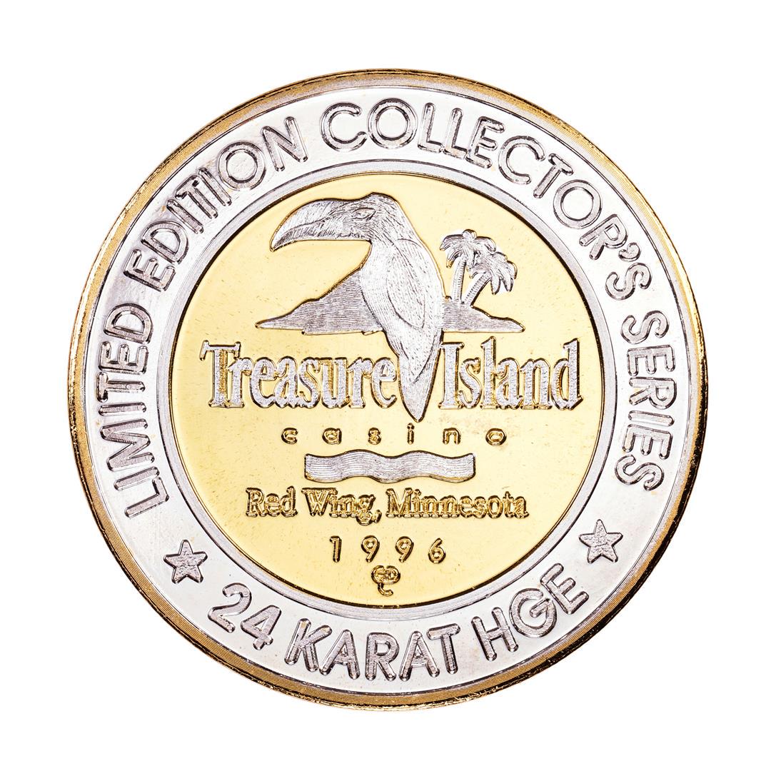 .999 Silver Treasure Island Red Wing, MN $40 Casino: One .999 Silver Treasure Island Red Wing, MN $40 Casino Limited Edition Gaming Token.