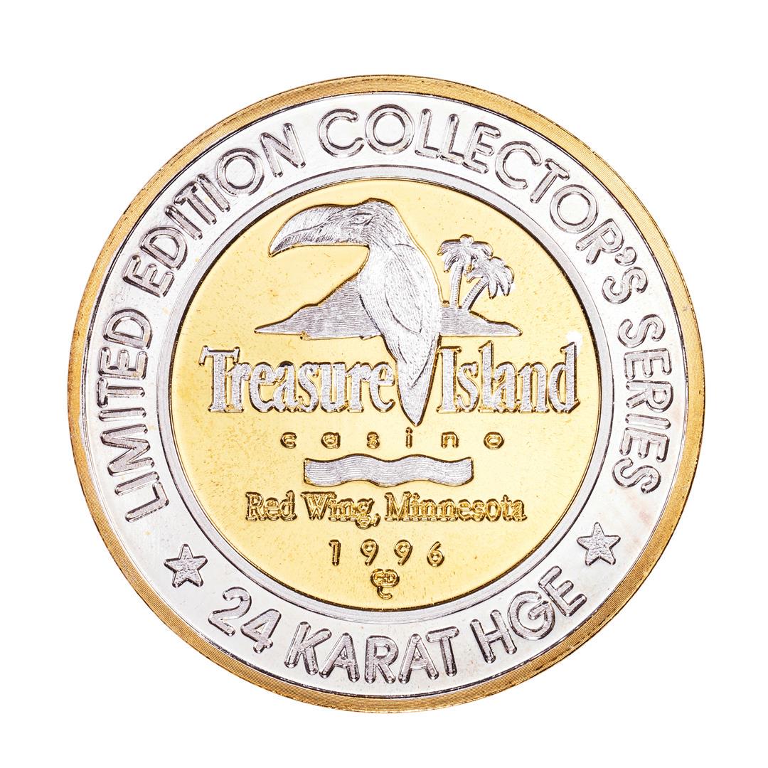 .999 Silver Treasure Island Red Wing, MN $40 Casino: One .999 Silver Treasure Island Red Wing, MN $40 Casino Limited Edition Gaming Token.