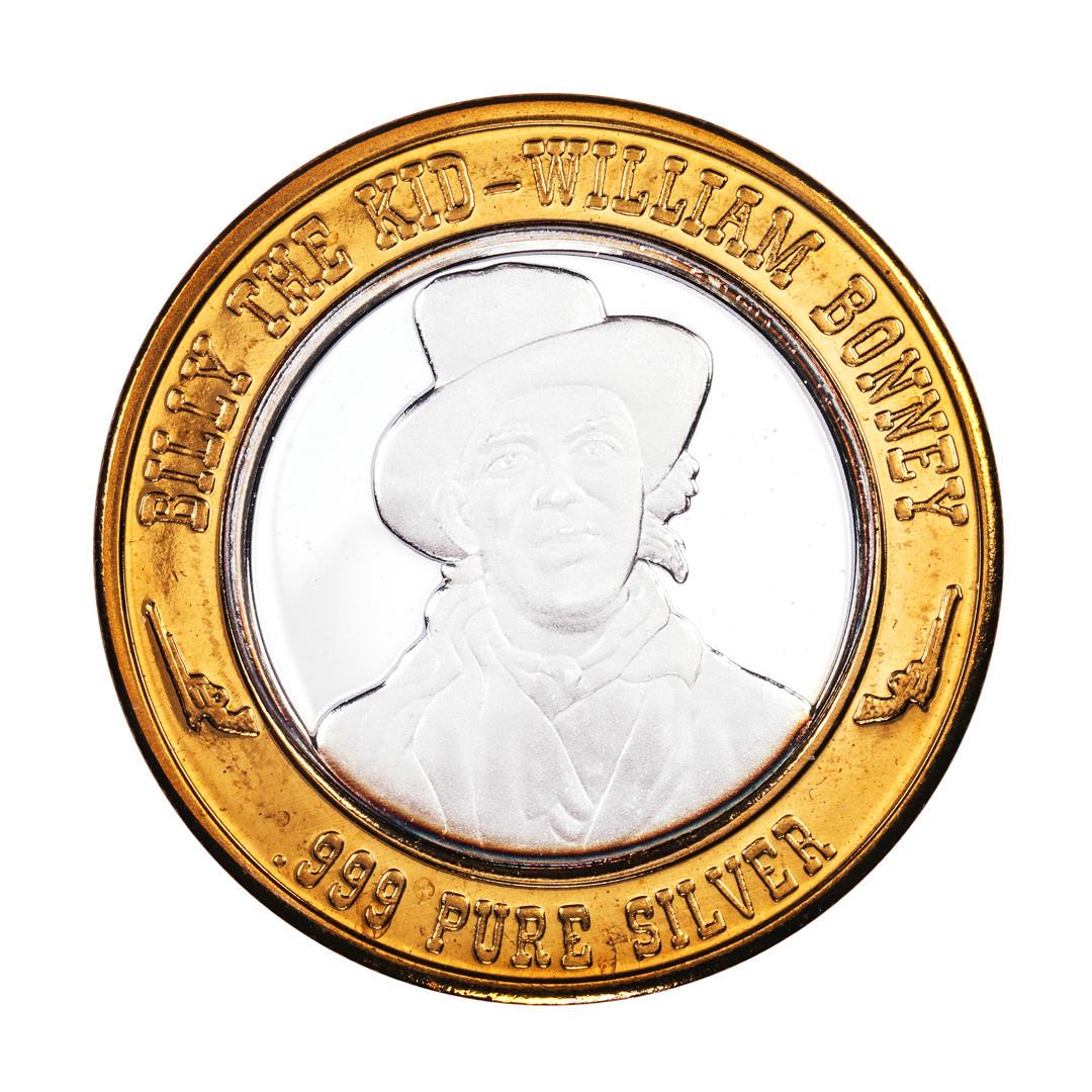 .999 Silver Billy The Kid William Bonney Limited: One .999 Silver Billy The Kid William Bonney Limited Edition Casino Gaming Token.