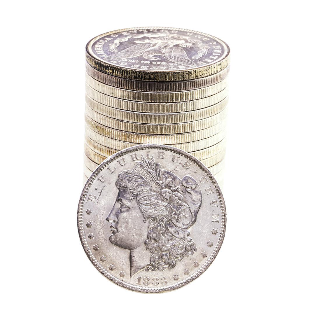 Roll of (20) Brilliant Uncirculated 1883-O $1 Morgan: One Roll of (20) Brilliant Uncirculated 1883-O $1 Morgan Silver Dollar Coins.
