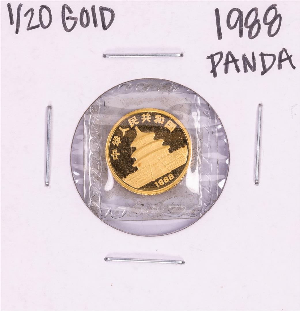 1988 China 1/20 oz Gold 5 Yuan Panda Coin: One 1988 China 1/20 oz Gold 5 Yuan Panda Coin.