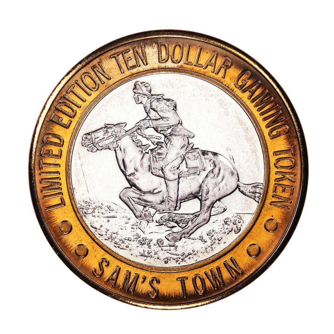 .999 Silver Sam's Town Las Vegas, Nevada $10 Casino: One .999 Silver Sam's Town Las Vegas, Nevada $10 Casino Limited Edition Gaming Token.