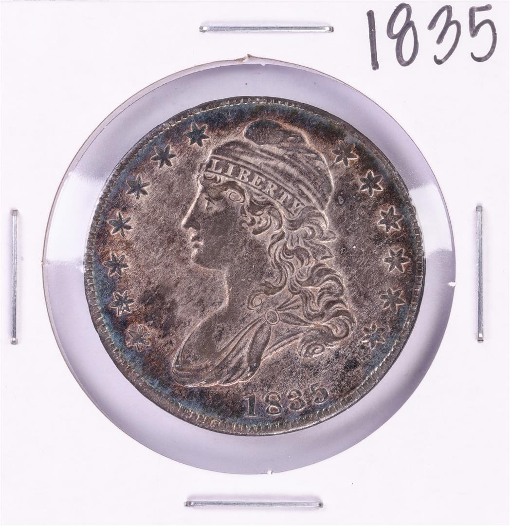 1835 Capped Bust Half Dollar Coin: One 1835 Capped Bust Half Dollar Coin.