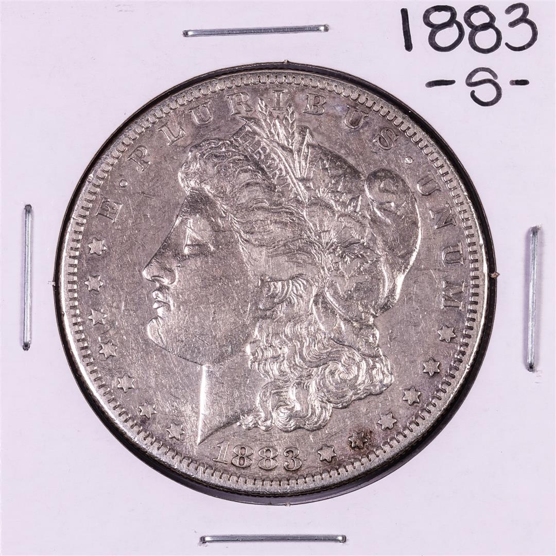 1883-S $1 Morgan Silver Dollar Coin: One 1883-S $1 Morgan Silver Dollar Coin.