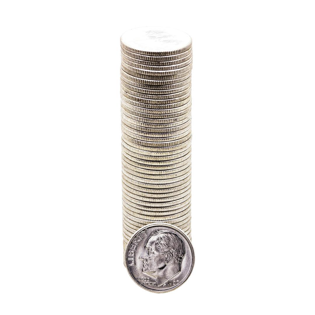 Roll of (50) Brilliant Uncirculated 1960 Roosevelt Dime: One Roll of (50) Brilliant Uncirculated 1960 Roosevelt Dime Coins .