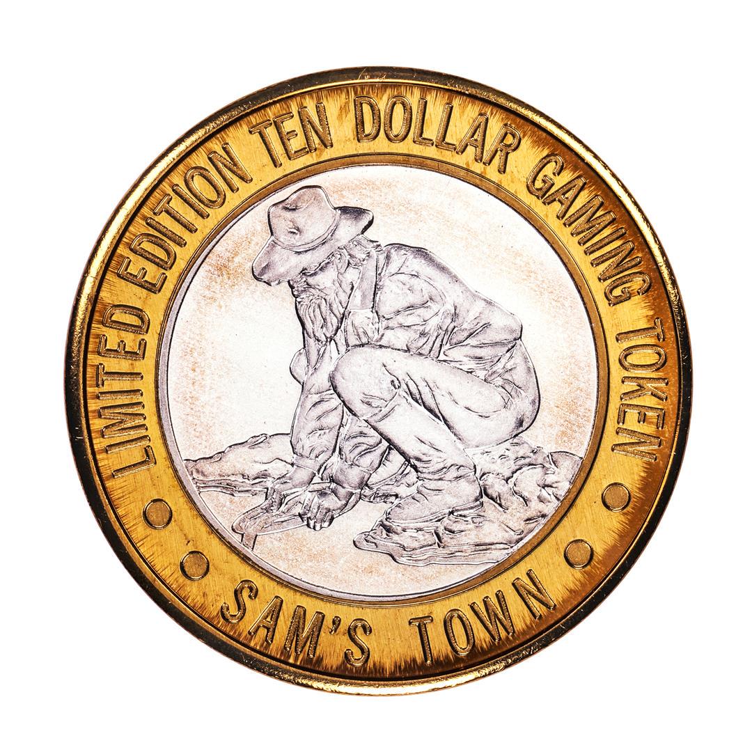 .999 Silver Sam's Town Las Vegas, Nevada $10 Limited: One .999 Silver Sam's Town Las Vegas, Nevada $10 Limited Edition Casino Gaming Token.