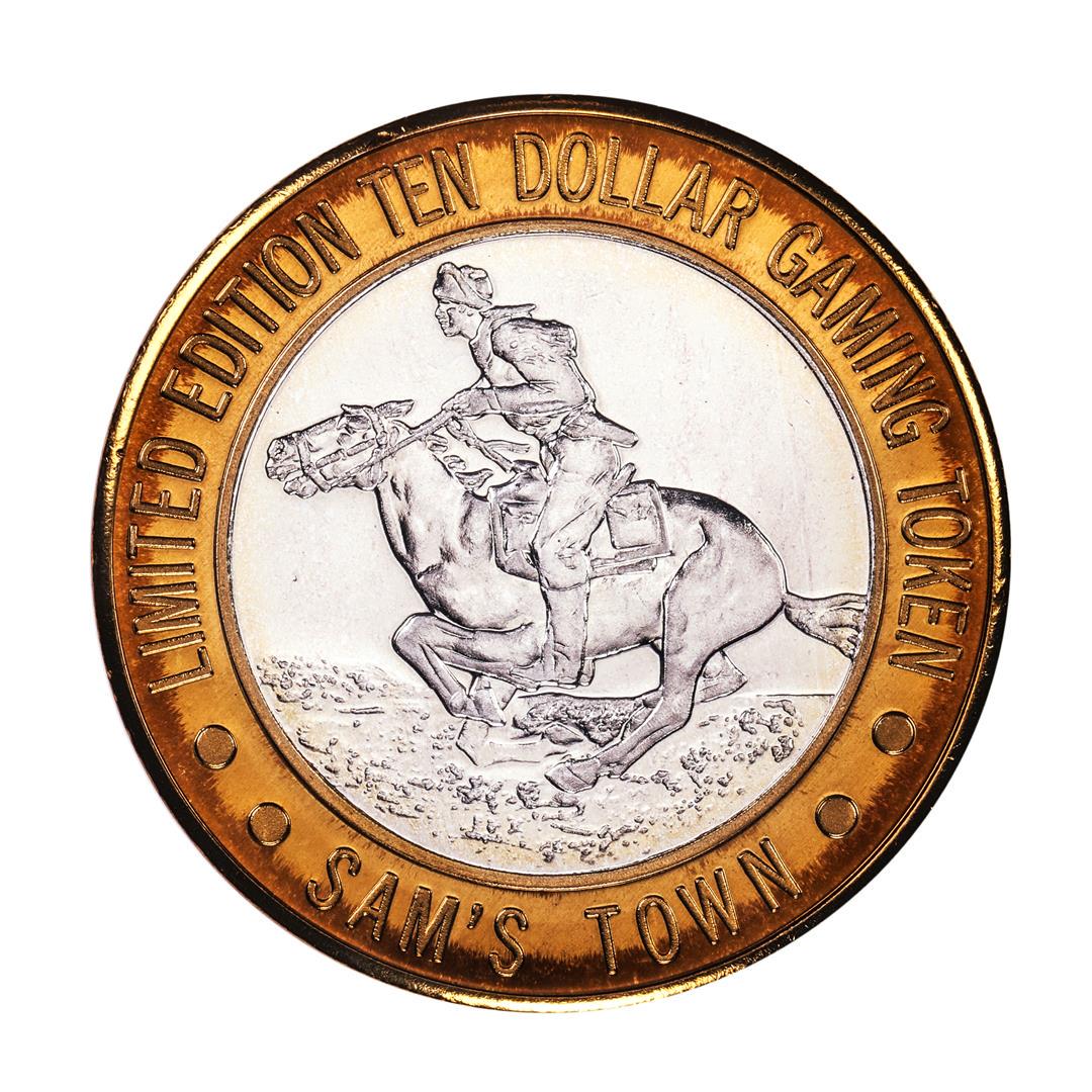 .999 Silver Sam's Town Las Vegas Nevada $10 Casino: One .999 Silver Sam's Town Las Vegas Nevada $10 Casino Limited Edition Gaming Token.