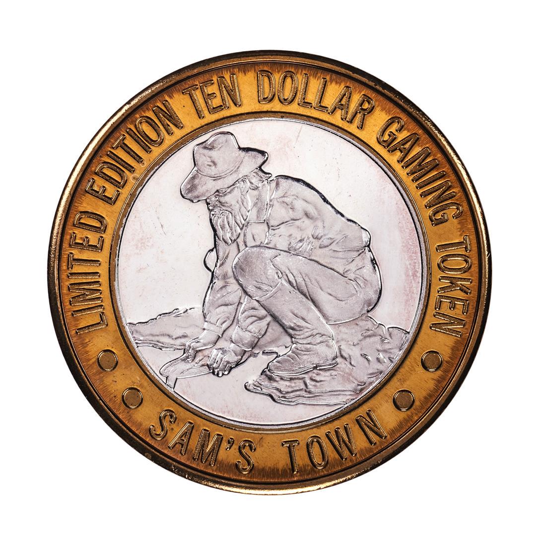 .999 Silver Sam's Town Las Vegas Nevada $10 Casino: One .999 Silver Sam's Town Las Vegas Nevada $10 Casino Limited Edition Gaming Token.