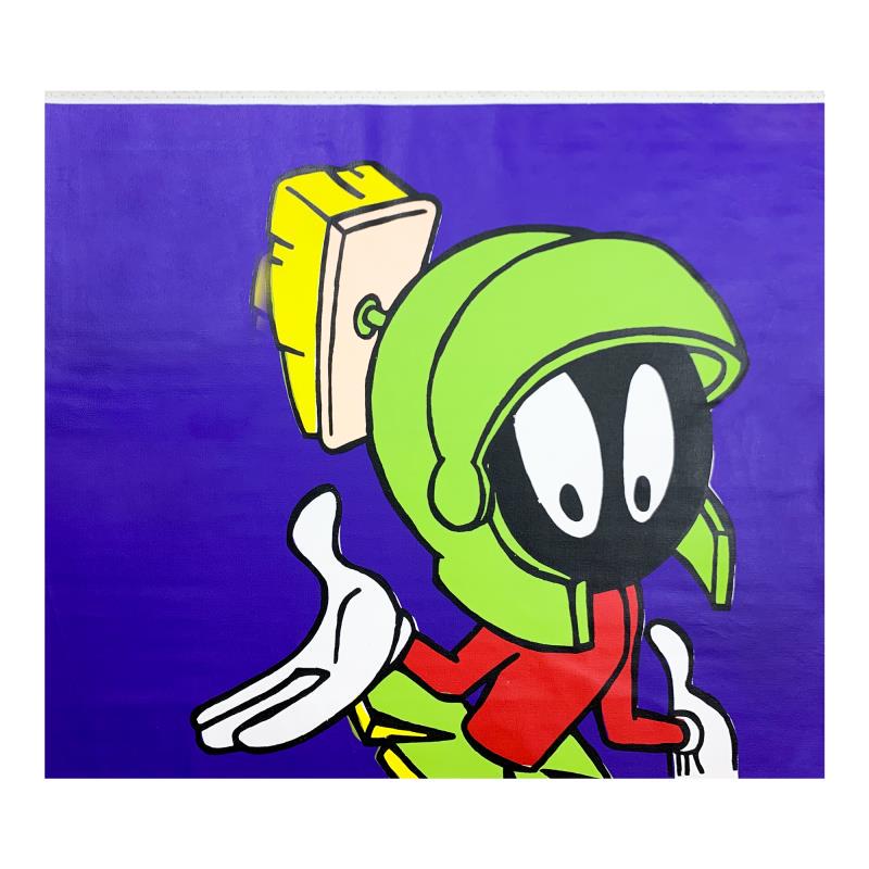 Steve Kaufman (1960-2010) "Marvin Martian" Original: "Marvin Martian" is limited edition hand pulled silkscreen unique mixed media on canvas by Andy Warhol protege Steve Kaufman (1960-2010). This piece is numbered and hand signed inverso and includes a 