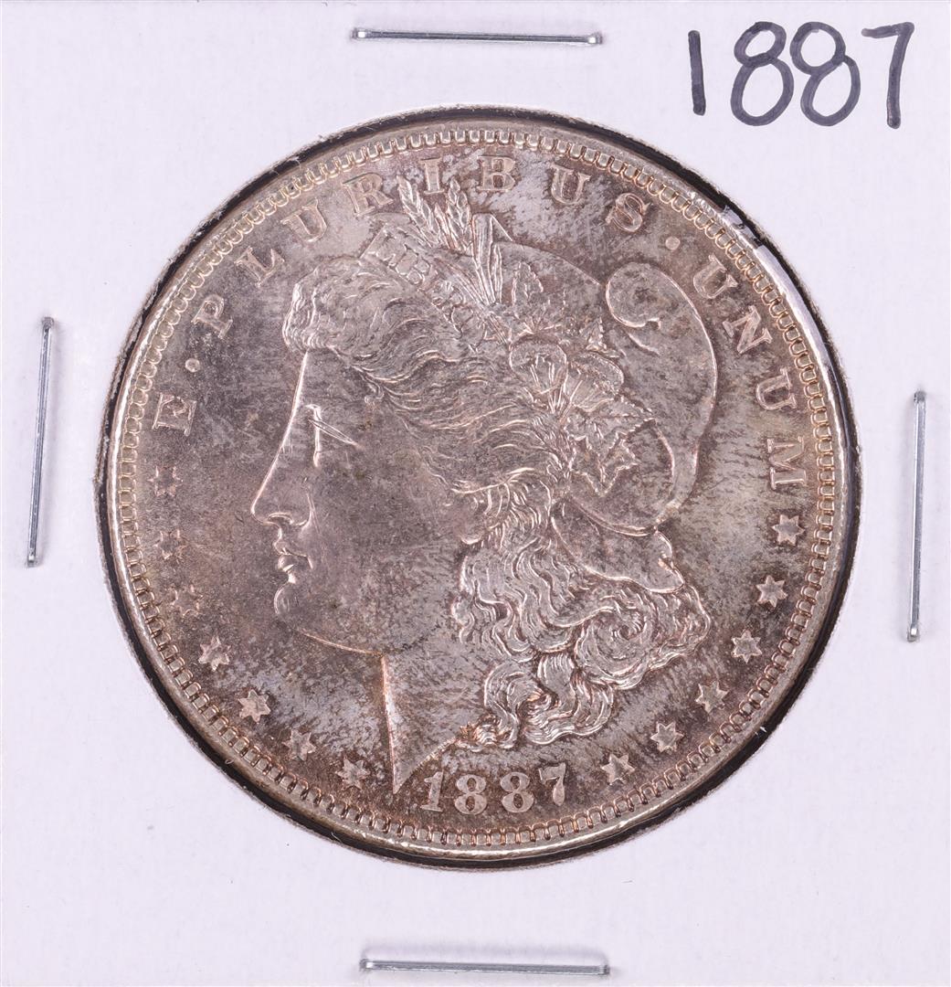 1887 $1 Morgan Silver Dollar Coin: One 1887 $1 Morgan Silver Dollar Coin.