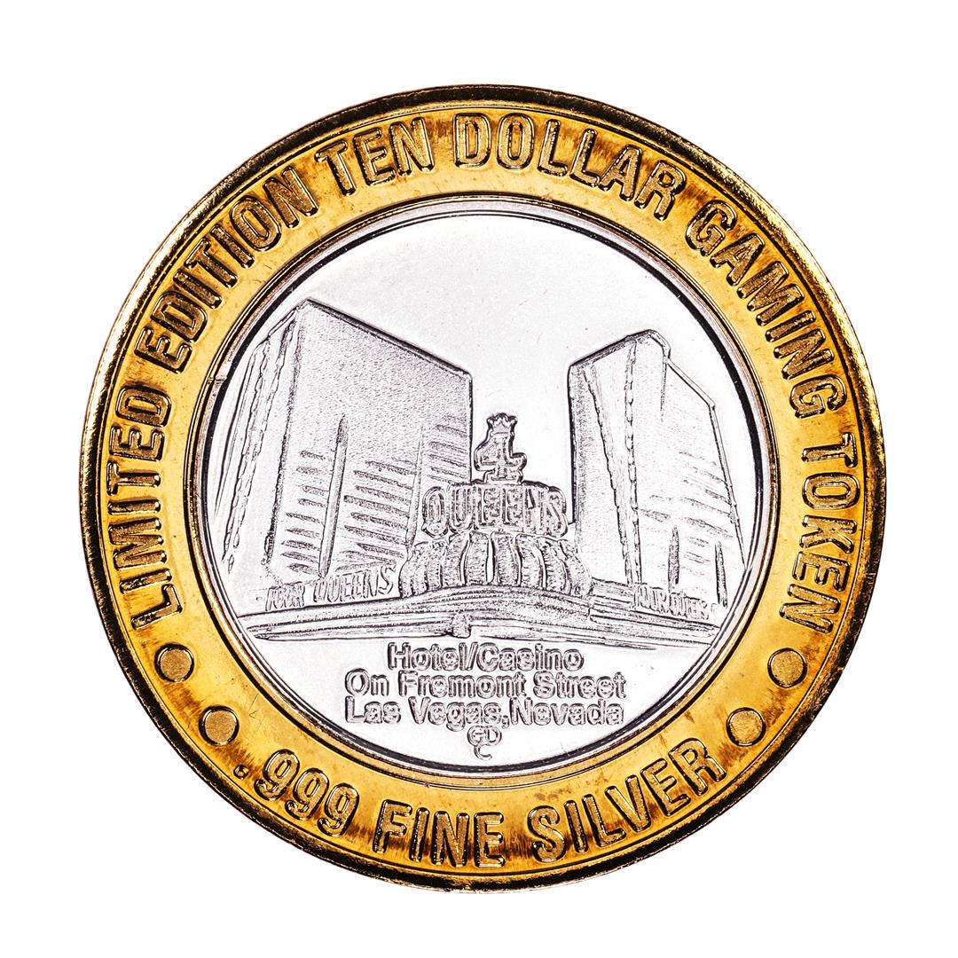 .999 Silver Four Queens Casino Hotel Las Vegas, NV $10: One .999 Silver Four Queens Casino Hotel Las Vegas, NV $10 Limited Edition Gaming Token.