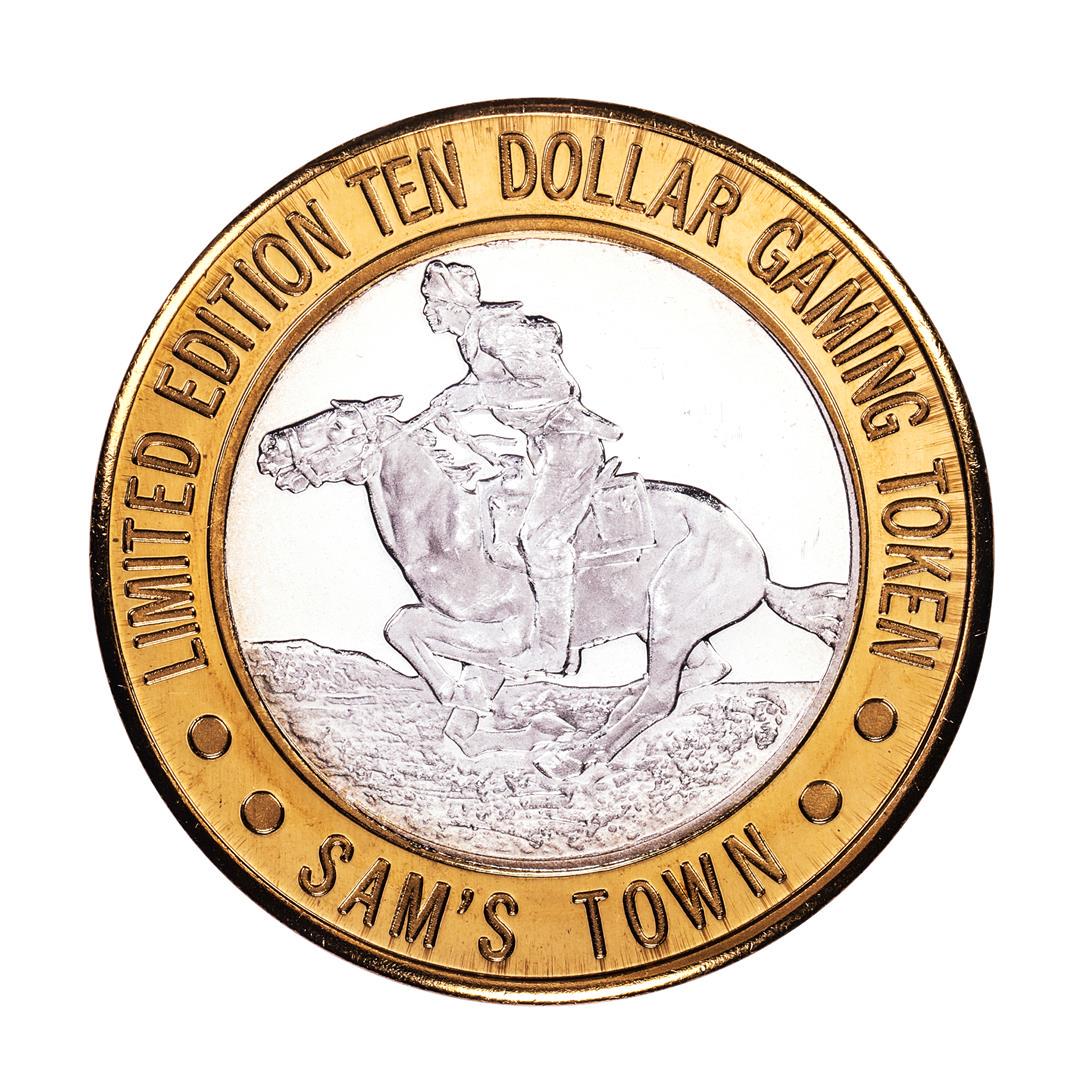 .999 Silver Sam's Town Las Vegas, Nevada $10 Limited: One .999 Silver Sam's Town Las Vegas, Nevada $10 Limited Edition Casino Gaming Token.