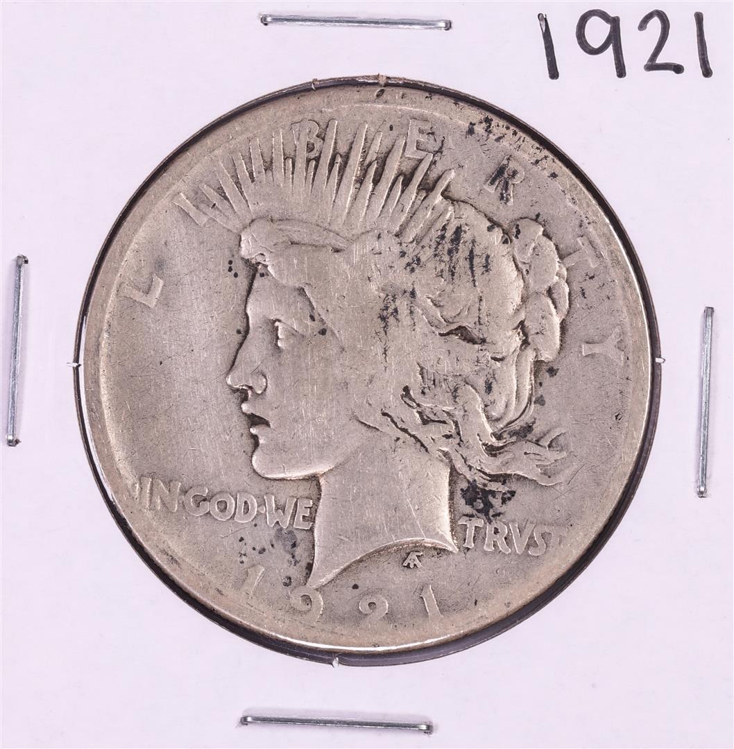 1921 $1 Peace Silver Dollar Coin: One 1921 $1 Peace Silver Dollar Coin.