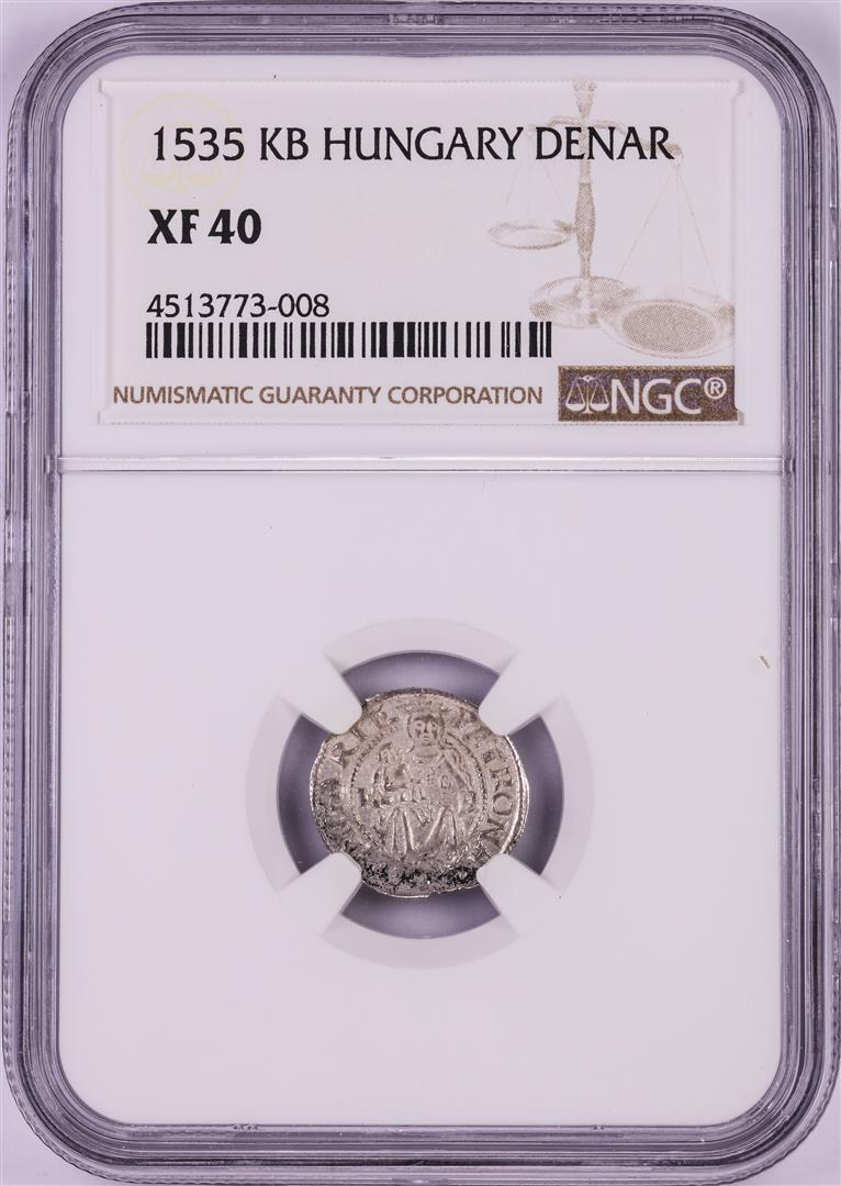 1535 KB Hungary Denar 'Madonna and Child' Coin NGC XF40: One 1535 KB Hungary Denar 'Madonna and Child' Coin NGC XF40. NGC Certified.